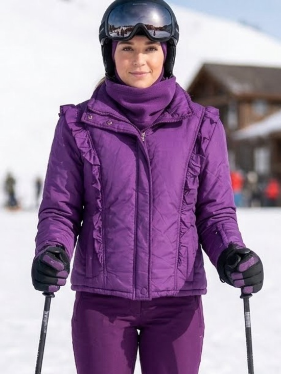 Obermeyer Jackets & Blazers - Obermeyer Haley Purple Ruffle Ski Winter Puff Jacket Outdoor Snow Active Size 14